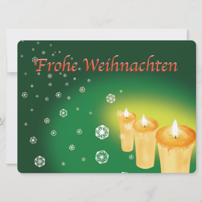 Tarjeta 雪を麻の葉文様で描いたクリスマスカード (Frohe Weihnachten) (Anverso)