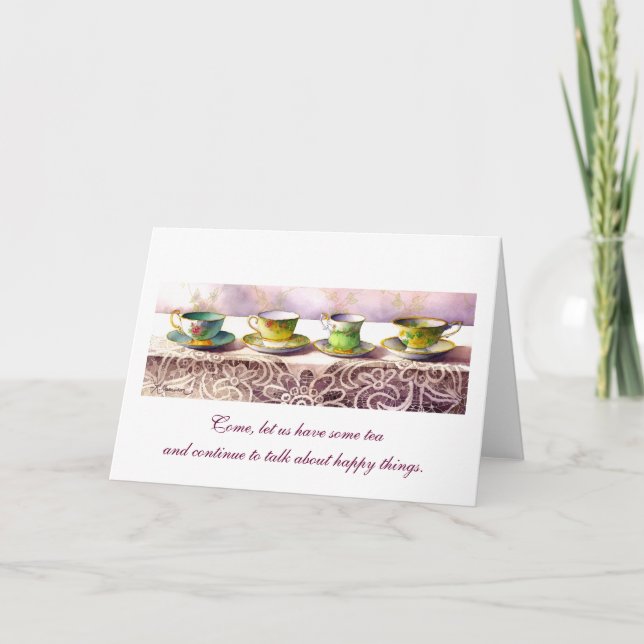 Tarjeta 0001 Fila de felicitaciones Chaim Potok (Anverso)