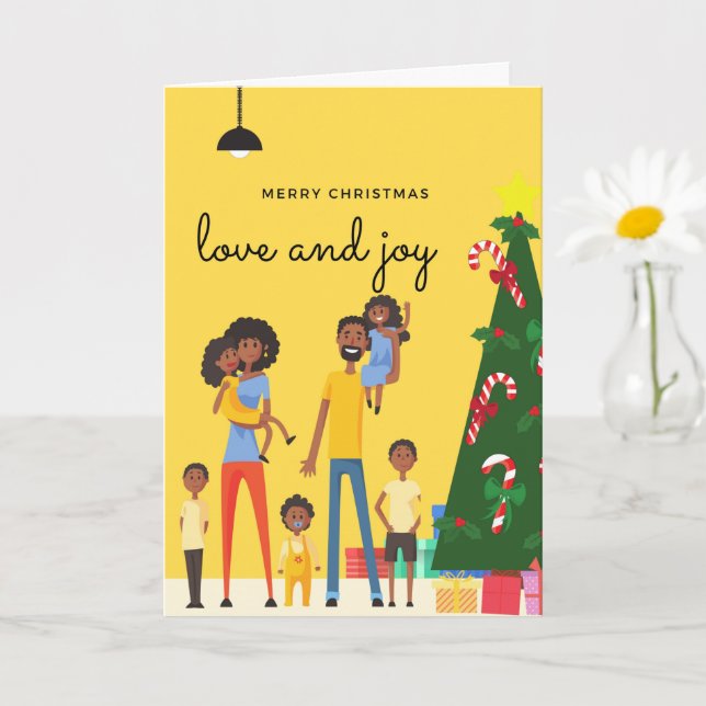 Tarjeta 002 para Navidades de familias negras (Planta pequeña)