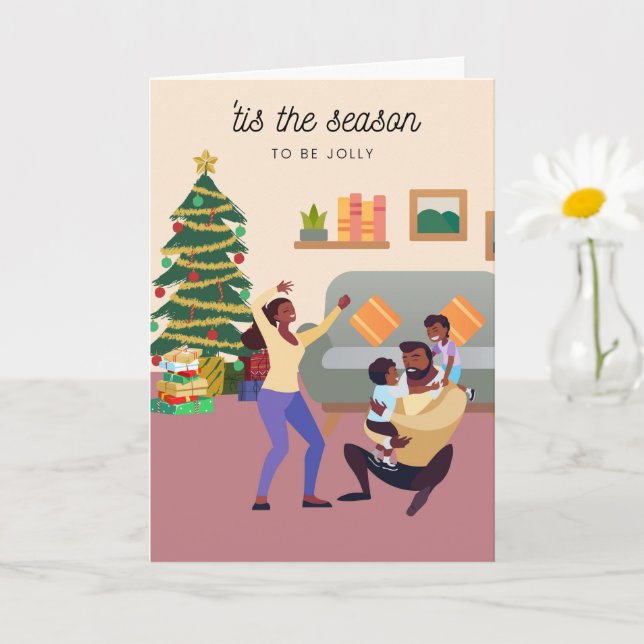 Tarjeta 006 para Navidades de familias negras (Planta pequeña)