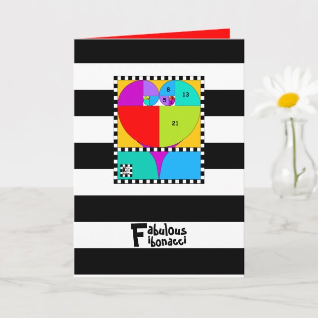 Tarjeta 0-1-1-2-3-5-8 Fibonacci (Planta pequeña)