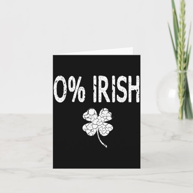 Tarjeta 0% Irish Funny St. Patrick's Day Shamrock Men Wome (Anverso)