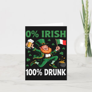 Tarjeta 0% irlandés 100% padre divertido bebida día de San