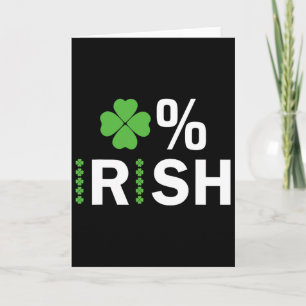 Tarjeta 0% Irlandés Suerte Shamrock Cero Por ciento Día de