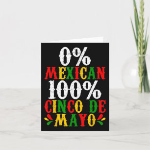 Tarjeta 0% mexicano 100% Cinco De Mayo Funny Fiesta Fiesta