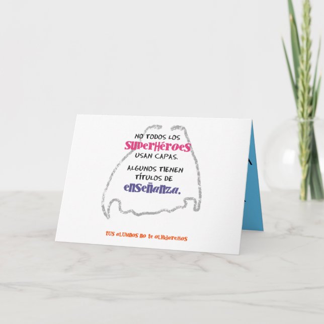 Tarjeta 1º dame nombres 656732214. No todos los superhéroe (Anverso)