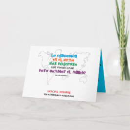 Tarjeta 1º dame nombres. La educación cambia el mundo. 