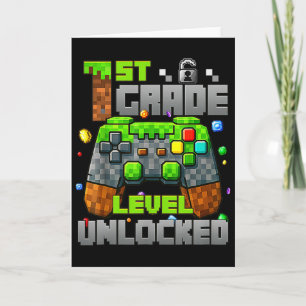 Tarjeta 1º Grado Nivel Sin Bloquear Video Gamer Pixel Ck T