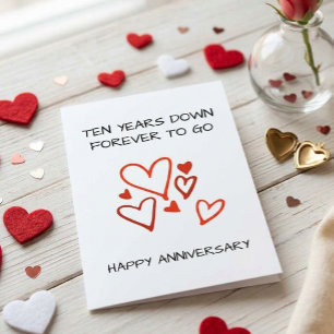 Tarjeta 10º Aniversario de Boda Diez Años