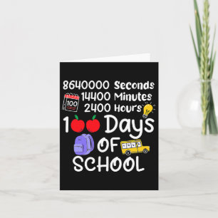 Tarjeta 100º Día De La Escuela 100 Días 2400 Horas 144000 