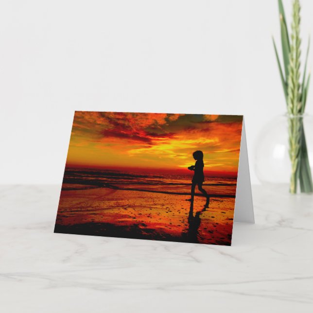 Tarjeta 10006 Malibu, gaviota de la playa de CA Zuma en la (Anverso)