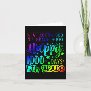 Tarjeta 1000 días más inteligentes profesor de quinto grad