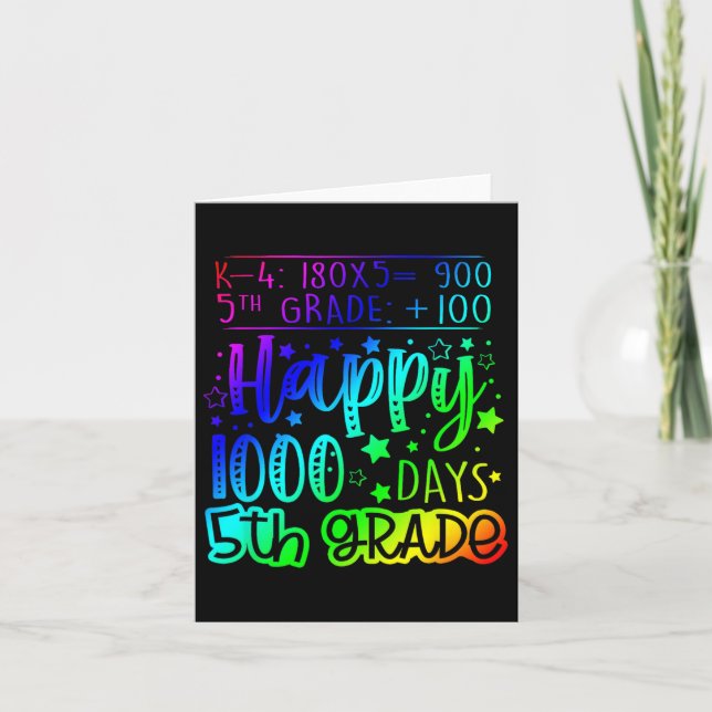 Tarjeta 1000 días más inteligentes profesor de quinto grad (Anverso)