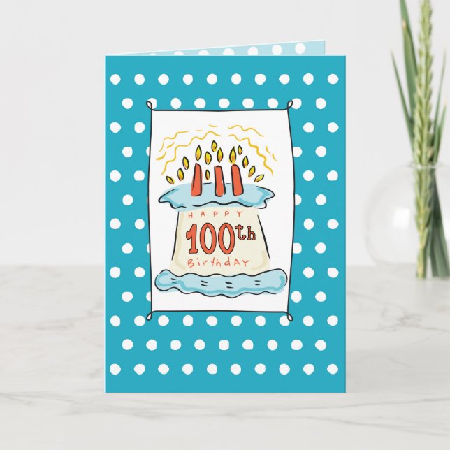 Tarjeta 100.ª tarta de cumpleaños (Anverso)