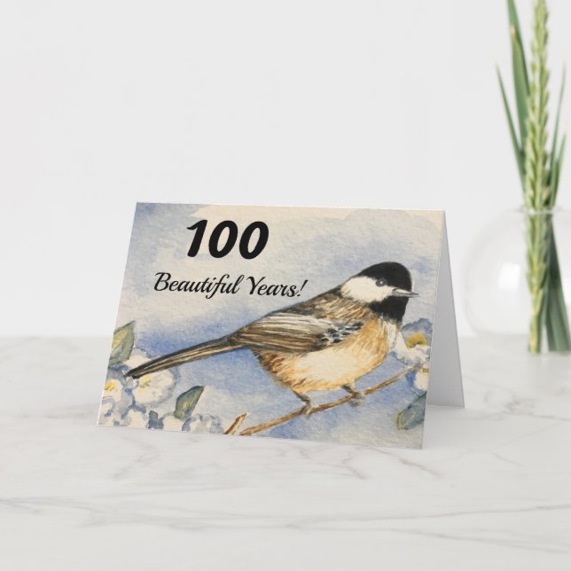 Tarjeta 100.º Agradable Chickadee (Anverso)