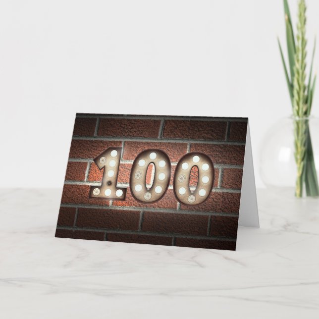 Tarjeta 100.º alumbrado de marquesina de cumpleaños en la  (Anverso)