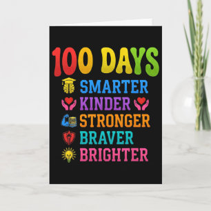 Tarjeta 100.º día de clase para maestros niños 100 días de