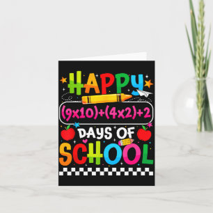Tarjeta 100.º día de escuela Feliz 100 días ecuación matem