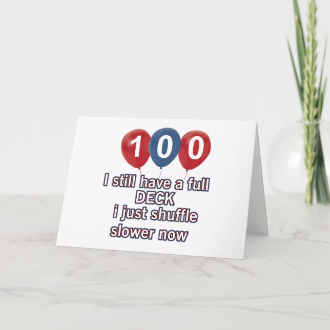 Tarjeta 100 años de divertidos diseños de cumpleaños (Anverso)