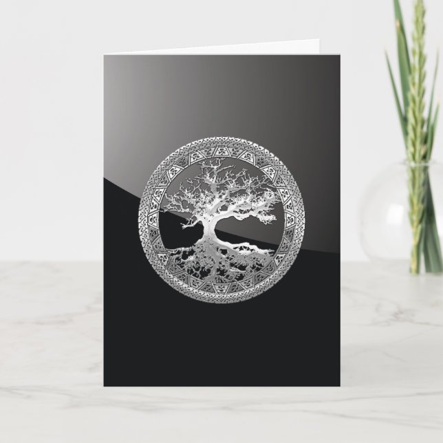 Tarjeta [100] Árbol celta de vida [Plata] (Anverso)