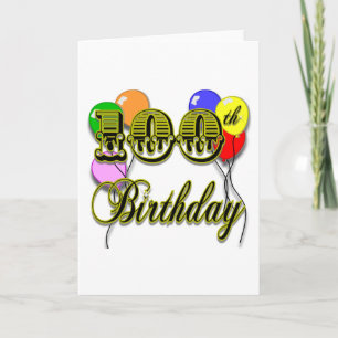 Tarjeta 100° cumpleaños con globos