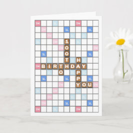 Tarjeta 100° cumpleaños, tabla de juegos de palabras
