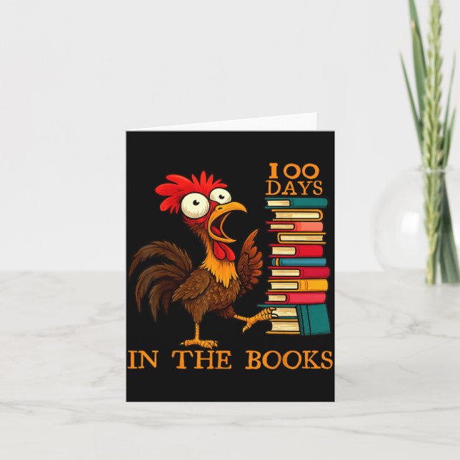 Tarjeta 100 Days In The Books Of School For Boy Girl Stude (Anverso)