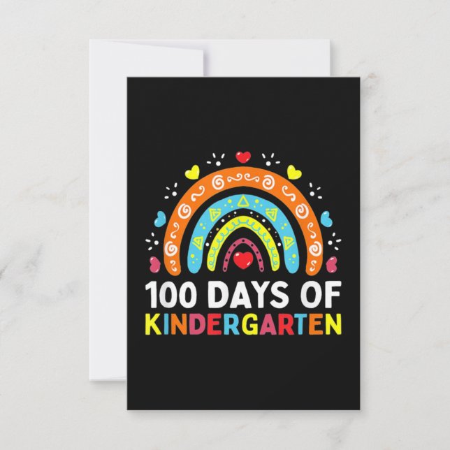 Tarjeta 100 Days of Kindergarten (Anverso)