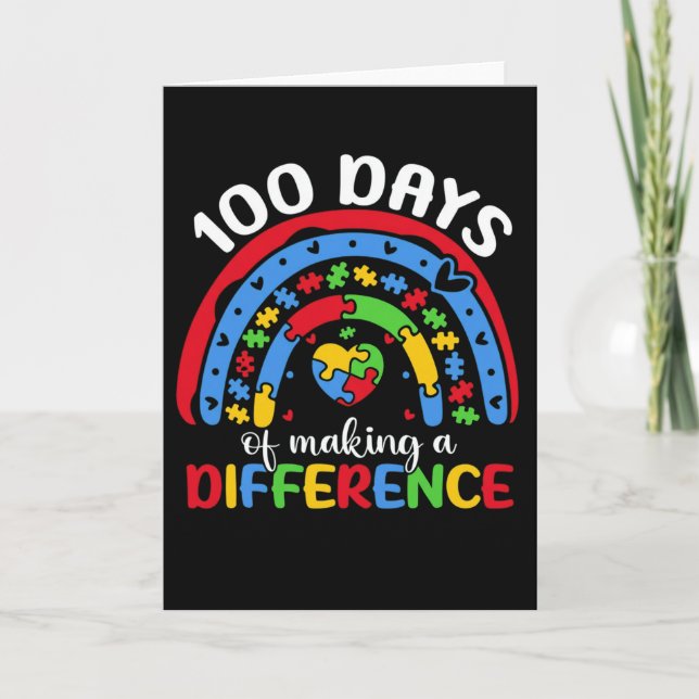 Tarjeta 100 Days of Making a Difference Autism Awareness (Anverso)