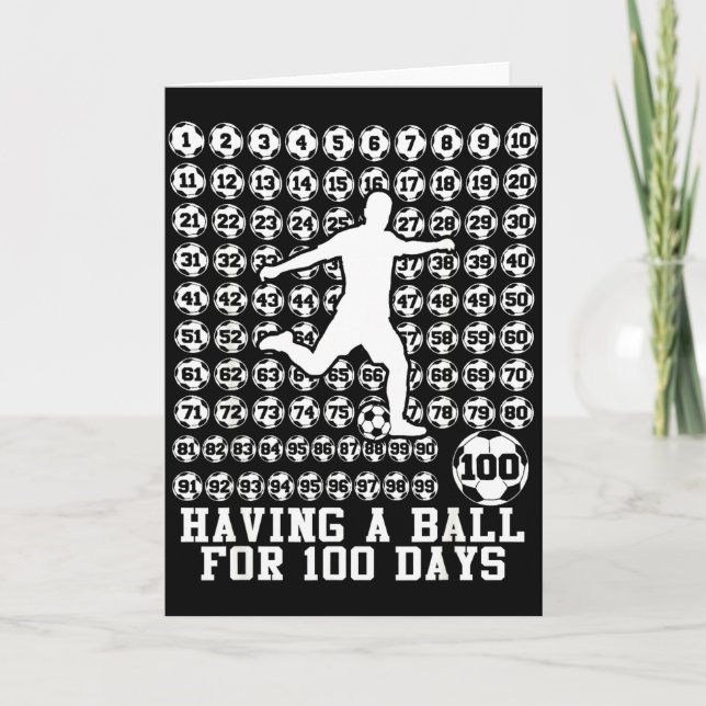 Tarjeta 100 Days Of School Boys Soccer 100th Day Of School (Anverso)