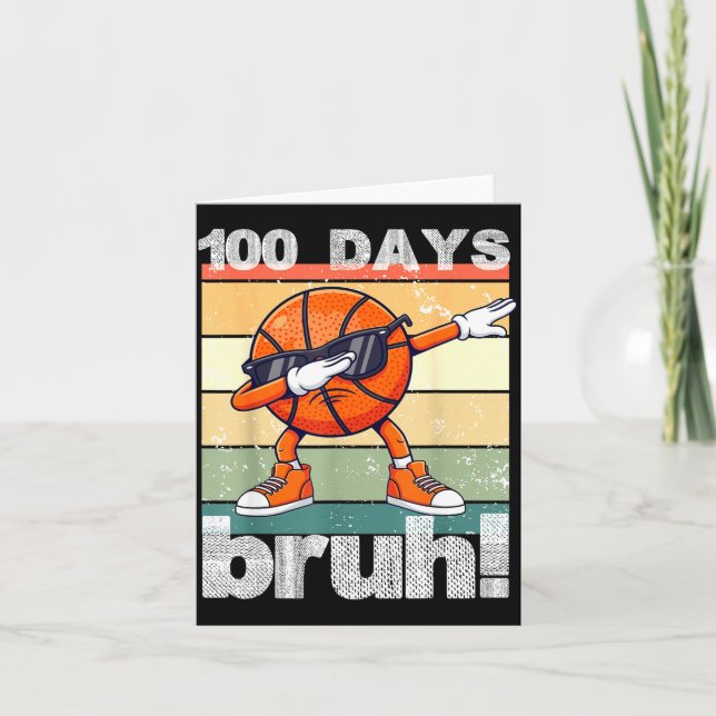 Tarjeta 100 Days Of School Bruh Funny Kids Boys Dabbing Ba (Anverso)