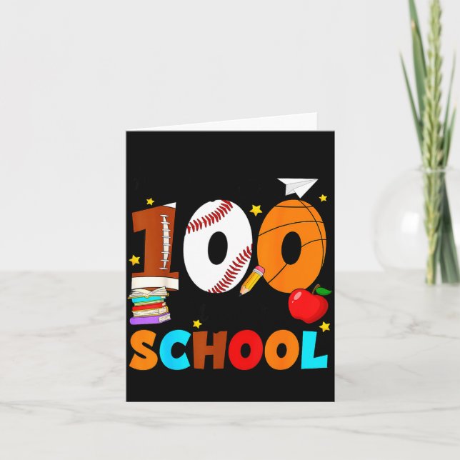 Tarjeta 100 Days Of School For Teacher Kids Boys Girls 100 (Anverso)