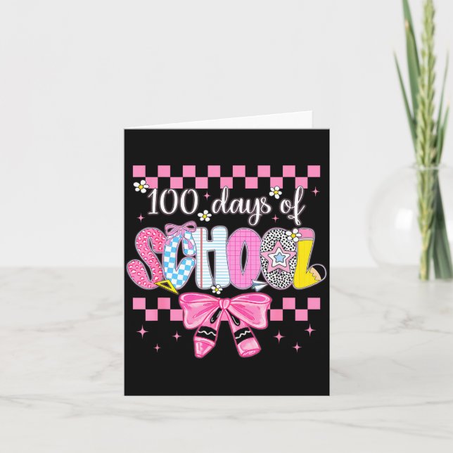 Tarjeta 100 Days Of School Fun Milestone Clroom Kids  (Anverso)