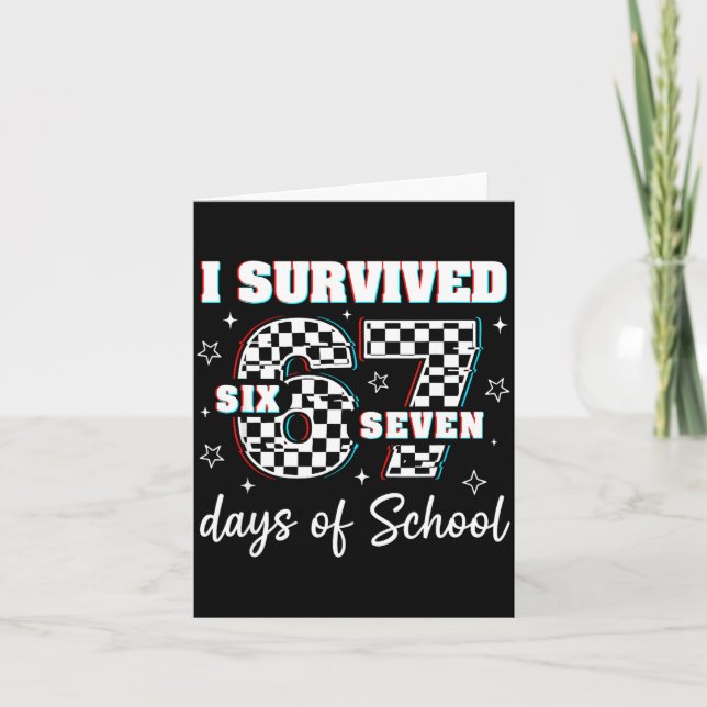 Tarjeta 100 Days Of School I Survived 67 Days Of School Te (Anverso)