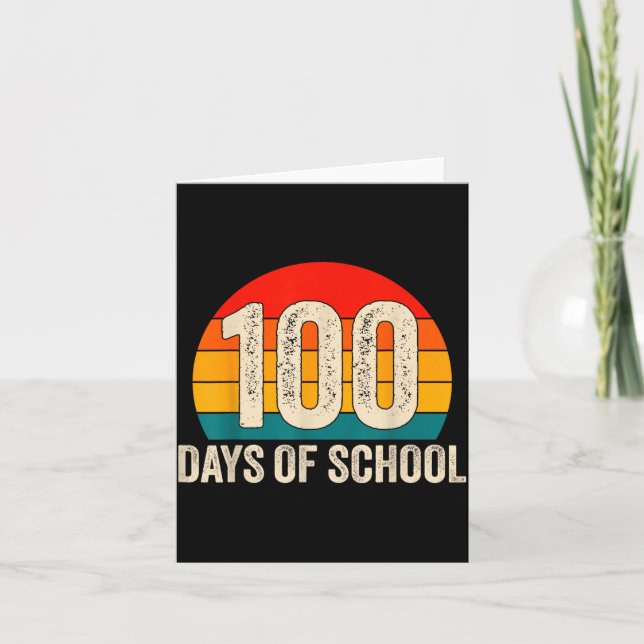Tarjeta 100 Days Of School Retro Teachers Boys 100th Day O (Anverso)
