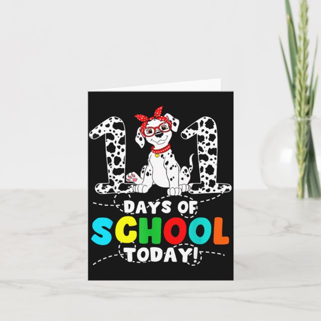 Tarjeta 100 Days Of School Today Cute Dog Teacher Student  (Anverso)