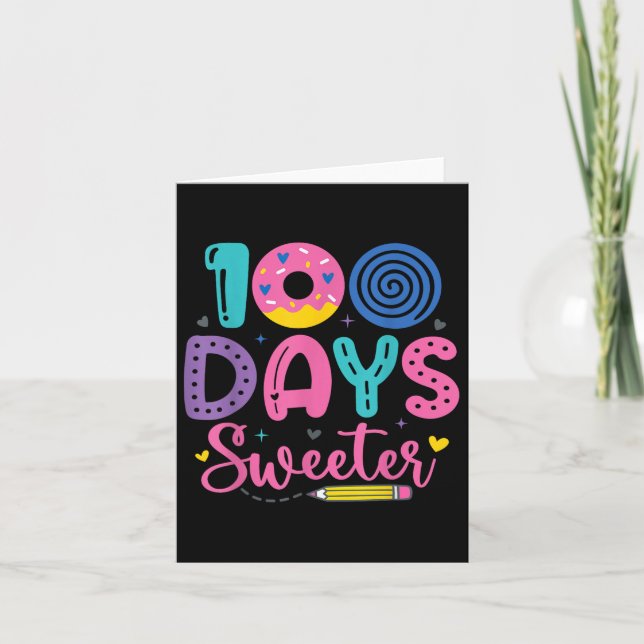Tarjeta 100° Día de Enseñanza 100 Días Dulce (Anverso)