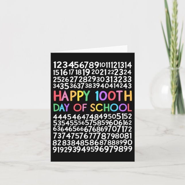 Tarjeta 100° Día De Enseñanza 100 Días Math Num (Anverso)
