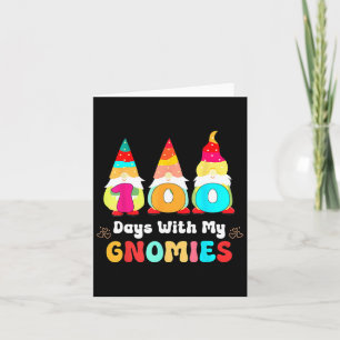 Tarjeta 100° Día De Enseñanza De Gnome Escolar Estudiantes