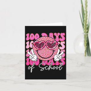 Tarjeta 100° Día De La Escuela Groovy Sonrisa Cara 100 Día