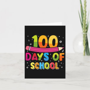 Tarjeta 100° Día De Los Maestros Niños Felices 100 Días