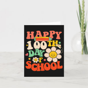 Tarjeta 100° Día De Los Niños Maestros 100 Días Retro Gr