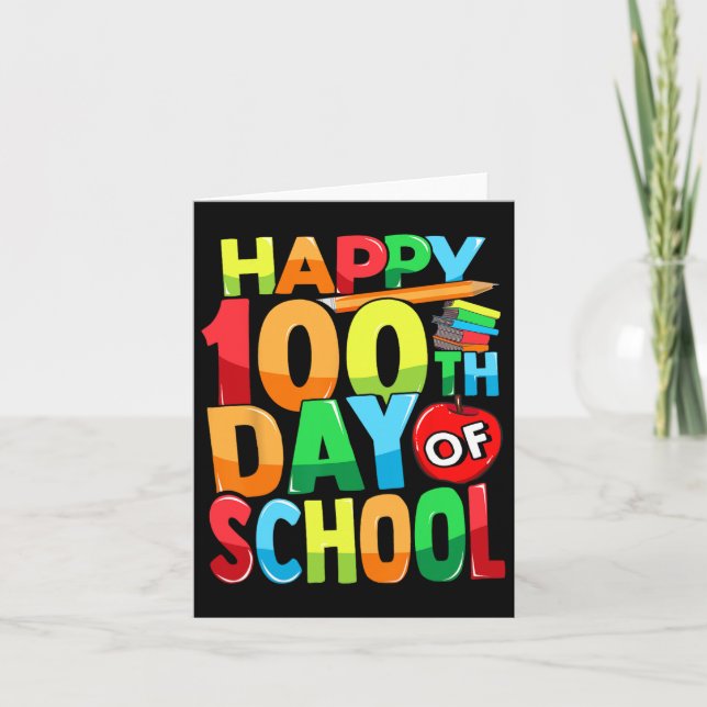 Tarjeta 100° Día De Los Niños Maestros Niños Felices 100 D (Anverso)