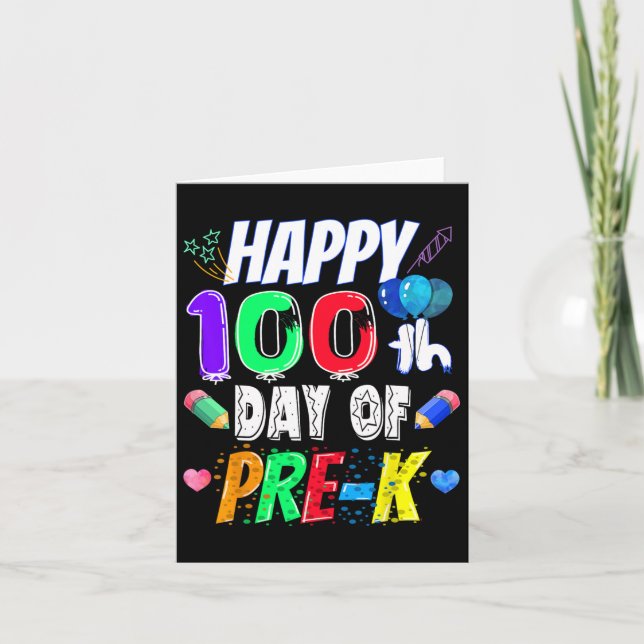 Tarjeta 100° Día de Regalo Escolar 100 Días De Profesora P (Anverso)