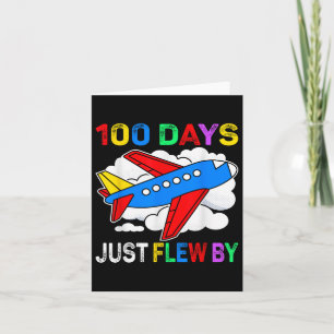 Tarjeta 100 Días Acabo De Volar En Avión Por El 100 Día De