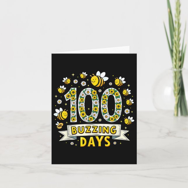 Tarjeta 100 Días De Abejas Escolares 100 Días De Encanto 1 (Anverso)