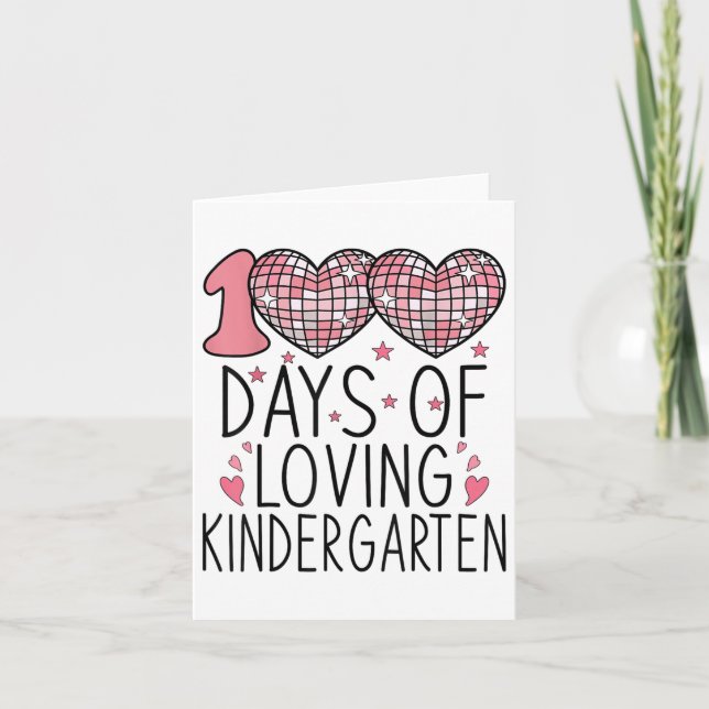 Tarjeta 100 Días De Amar El Corazón De Kindergarten 100º D (Anverso)