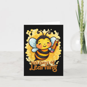 Tarjeta 100 Días De Aprendizaje Cute Bee 100 Días De Enseñ