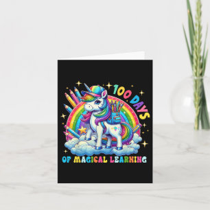 Tarjeta 100 días de aprendizaje mágico Unicornio 100 días