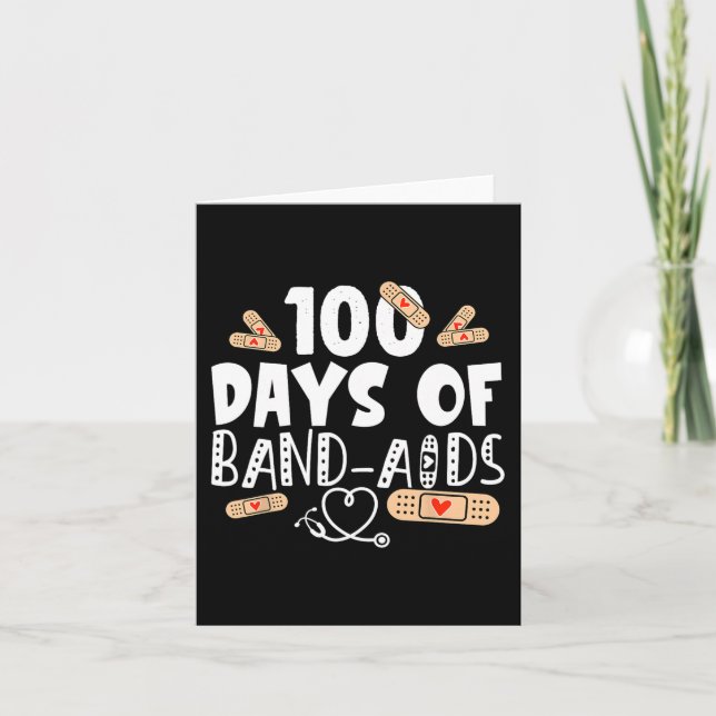 Tarjeta 100 días de banda-ayuda - enfermera escolar 100 dí (Anverso)